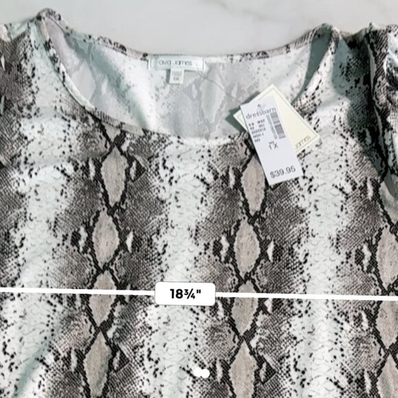 Snakeskin Print 3/4 Sleeves in a gray to white pattern | Size XL - Picture 3 of 5